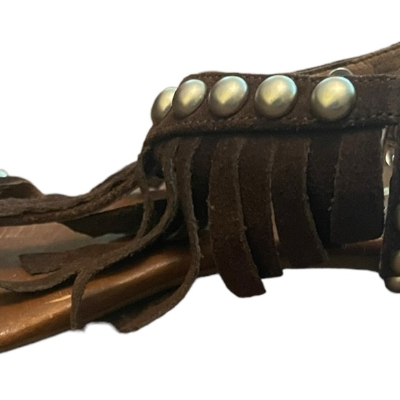 Jeffrey Campbell Ibiza Brown Suede Fringe Tassel Sz 6 - Picture 4 of 10